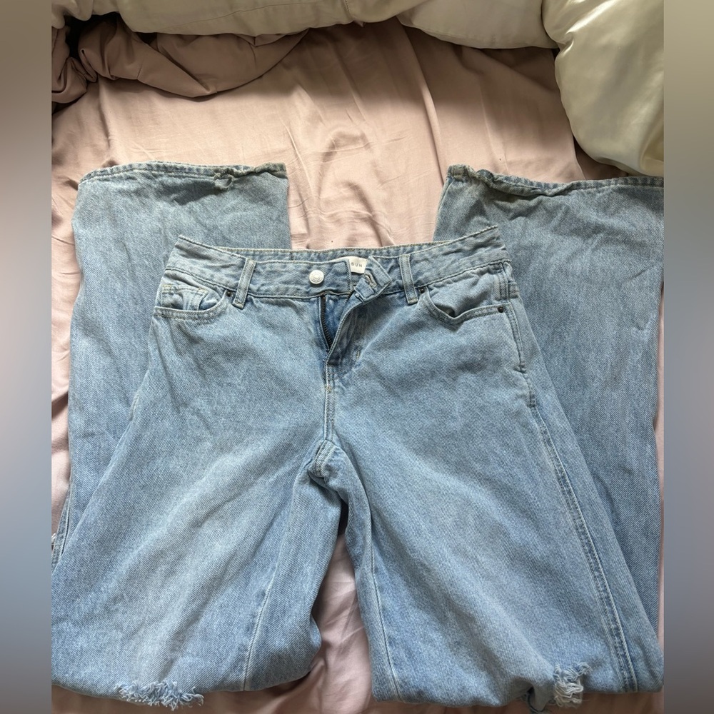 Pacsun light blue ripped baggy jeans